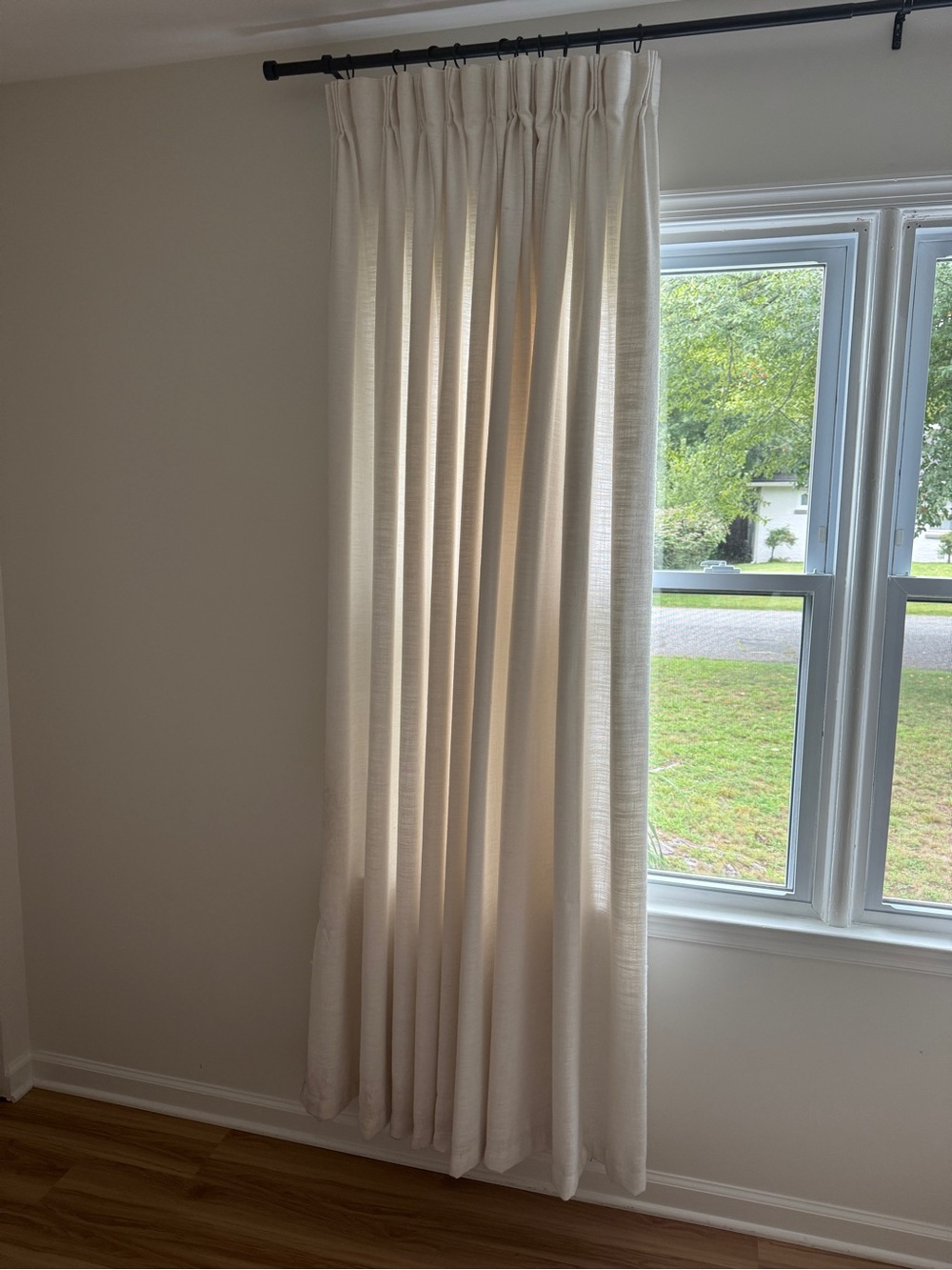 Two Pages Cream Pleated Curtain Panel - Elegant Window Drapery